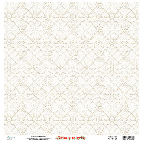 Scrapbooking paper 30x30 - Mintay - Holly Jolly 01