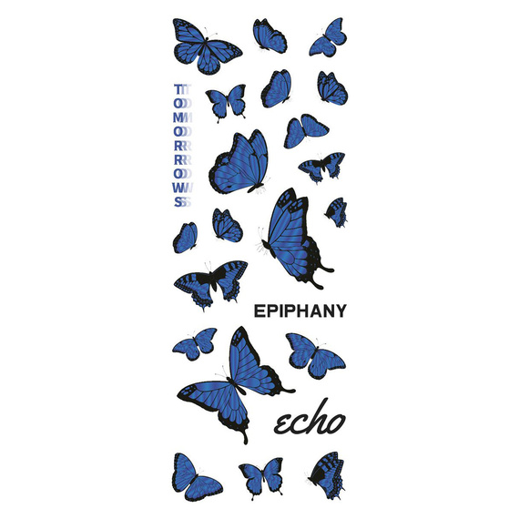 Stickers foil - Green and blue butterflies