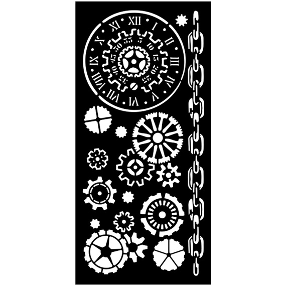 3D Mixed Media Stencil 12x25 cm - Voyages Fantastique mechanisms - Stamperia