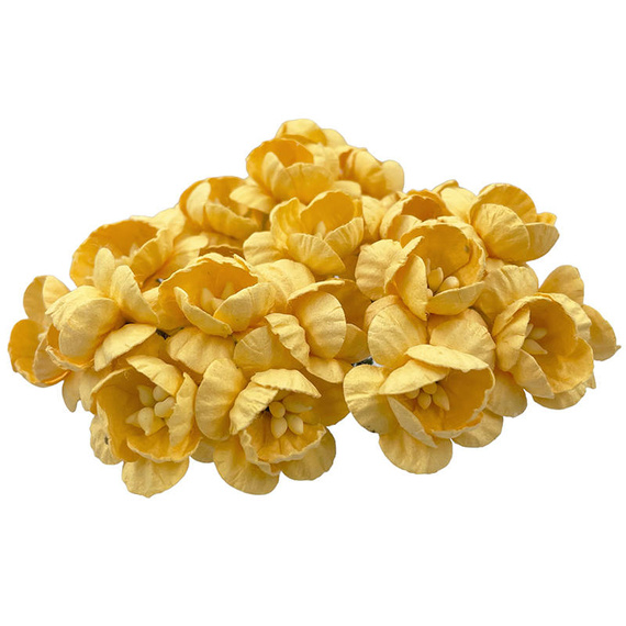50 YELLOW MULBERRY PAPER CHERRY BLOSSOMS
