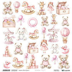 Scrapbooking paper 30x30 - ScrapAndMe -  Baby 02 - sheet with cut-out elements