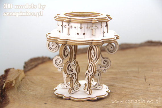 Chipboard - Baptismal font 3D 