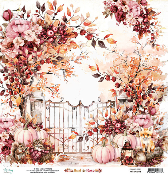 Scrapbooking paper 30x30 - Mintay - Rust & Rose 03