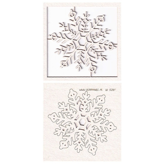 Chipboard - Flowers of Winter - 2 - layers Snowflake 