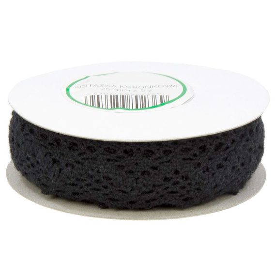 Cotton lace black 25 mm x 4,55 m
