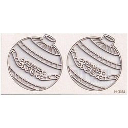 Chipboard Christmas Baubles 01- Tinsel 