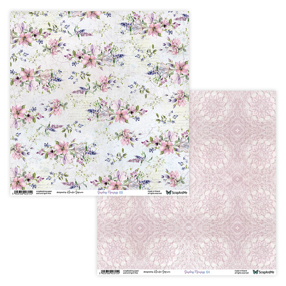 Scrapbooking Craft Papier Set for scrapbooking 30x30 - ScrapAndMe - White Roses