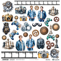 Scrapbooking paper 30x30 - ScrapAndMe - Elements 4 - cut-out sheet