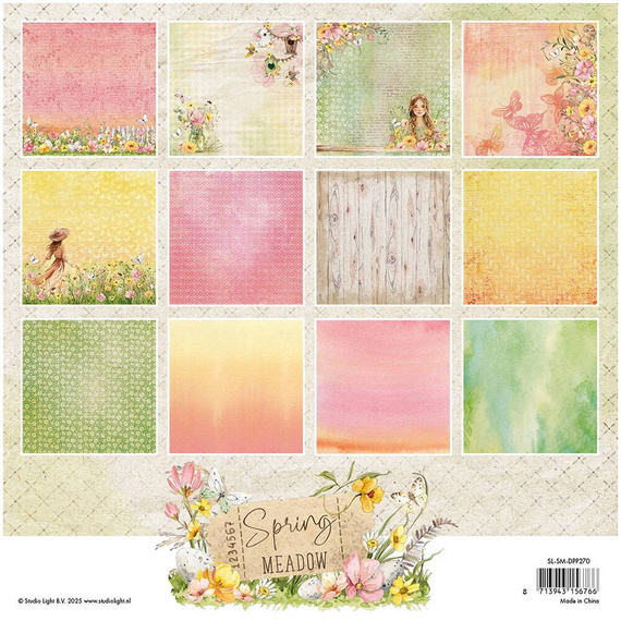 Scrapbooking Craft Papier Set for scrapbooking 20x20 - StudioLight - Spring Meadow