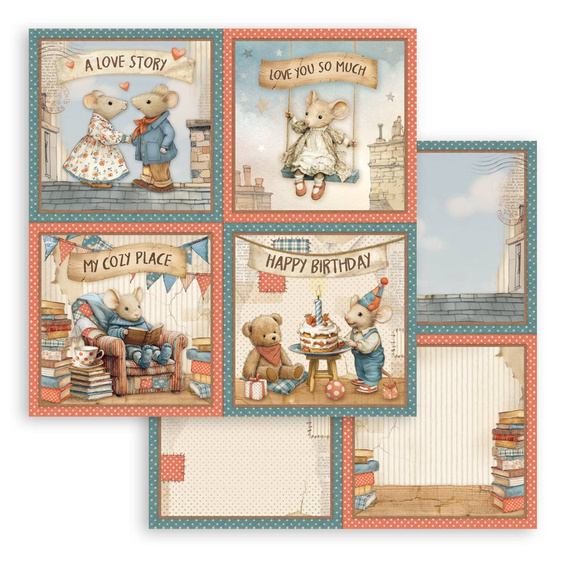Set of scrapbooking papers 30x30 - Family - Stamperia