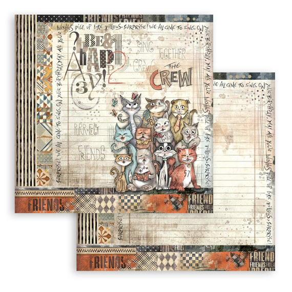 Set of scrapbooking papers 30x30 - Furry Friends - Stamperia
