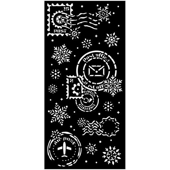 Stencil mixed Media 3D 12x25cm - Gear Up For Christmas snowballs - Stamperia