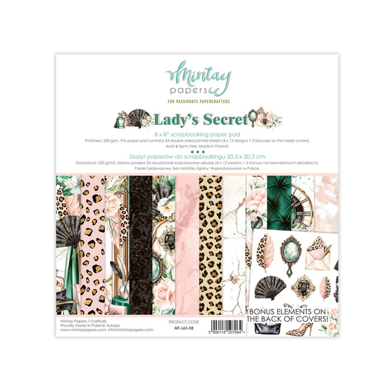 Set of scrapbooking papers 20x20 - Mintay - Lady's Secret
