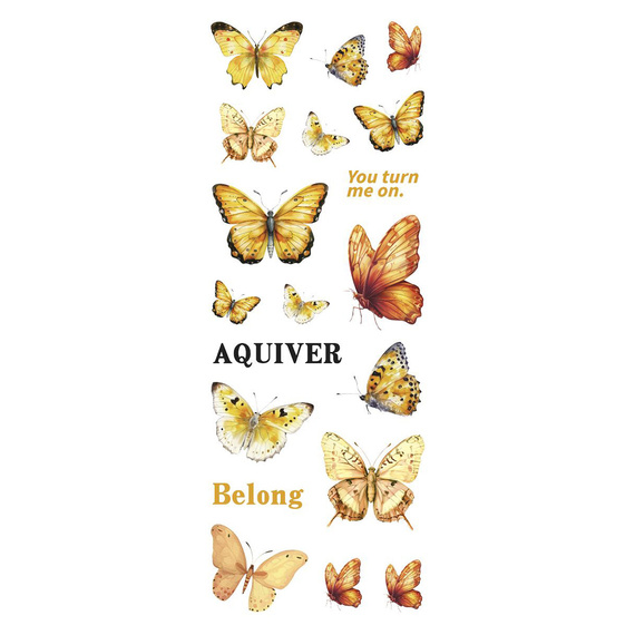 Stickers foil - Green and blue butterflies