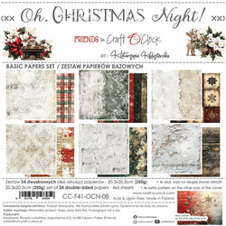 Set of scrapbooking papers 20x20 - Craft o'clock -  Oh Christmas Night- BASIC