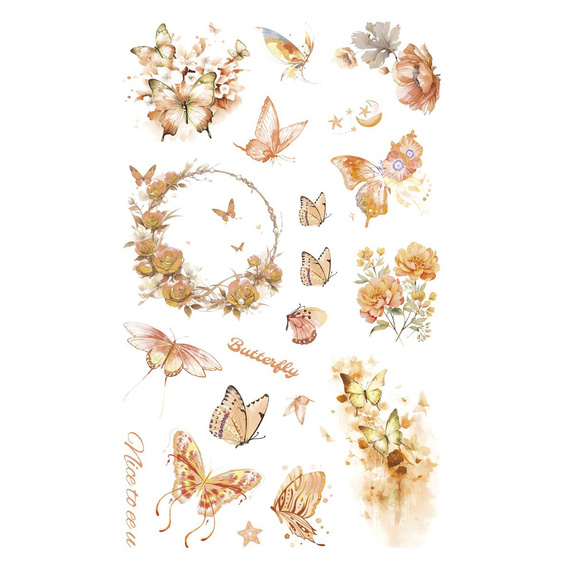 Stickers foil - Yellow flowers and butterflies