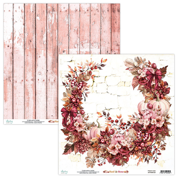 Set of scrapbooking papers 30x30 - Mintay - Rust & Rose