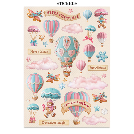 Junk Journal set of papers, stickers and elements - Candy Christmas - Stamperia