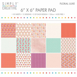 Scrapbooking Craft Papier Set 15x15 - Floral Luxe - Simply Creative