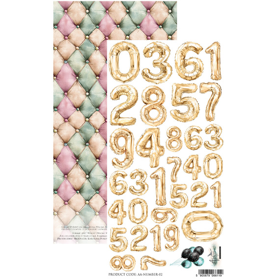 Paper for Scrabooking 15x30 - Alchemy of Art -  Dreamy Dreams Numbers