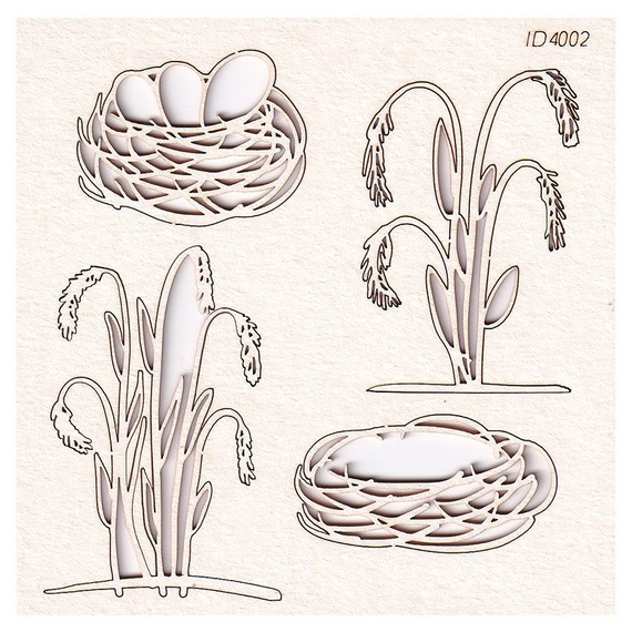 Chipboard grass and nest - Spring Prodigy - Grass'n'Nest 
