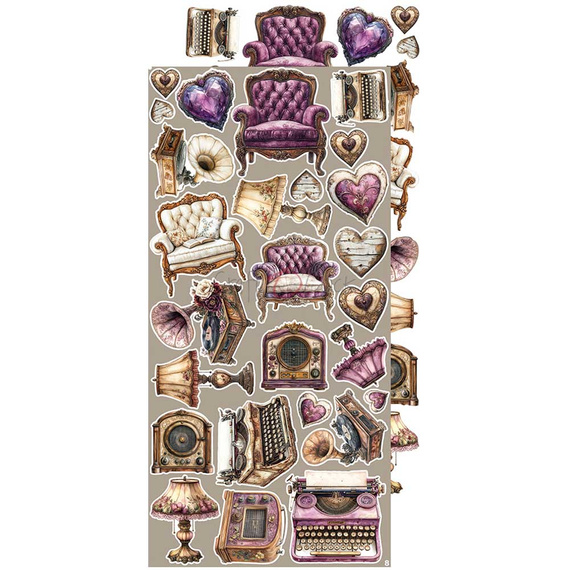 Time scrapbooking accessories set - Craft o'clock - Plum & Caramel - MIX