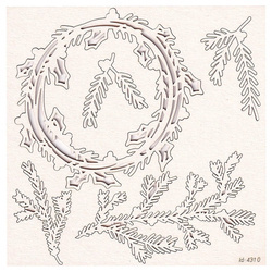 Chipboard - big wreath and Christmas tree branches - Mon Merry cheri 