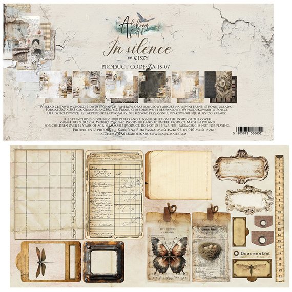 Set of scrapbooking papers 30x30 cm - Alchemy of Art - In silence