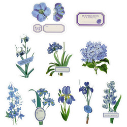 Stickers foil - Lilac flowers and labels
