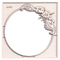 Chipboard - Fern - 2-Layered Round Frame 