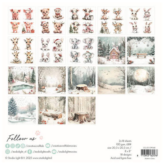 Scrapbooking Craft Papier Set for scrapbooking 20x20 - StudioLight - Holly Jolly