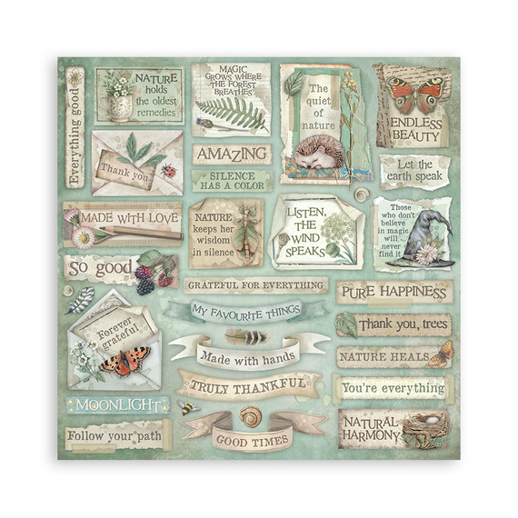 Scrapbooking Craft Papier Set 20x20 - Stamperia - Herbarium Silvae