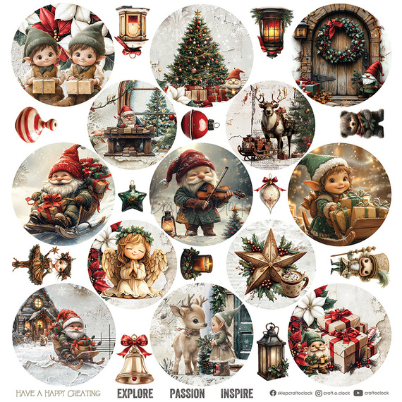 Set of scrapbooking papers 30x30 - Craft o'clock -  Oh Christmas Night