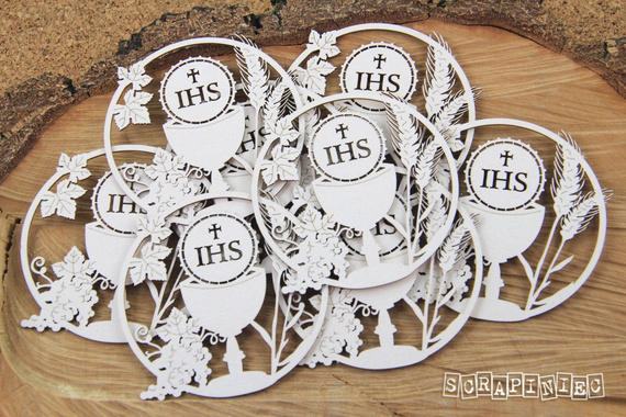 Chipboard - Tatting Communion - set of 16 frames - Scrapiniec