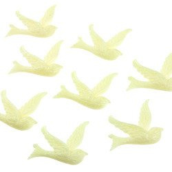 10 SMALL IVORY DOVE EMBELLISHMENTS