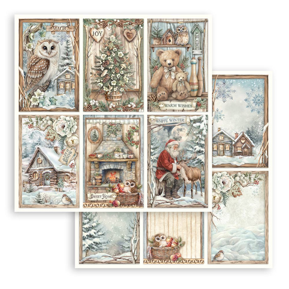 Set of 30x30 scrapbooking papers - Stamperia - The Owl's House