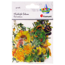 Stickers foil - Sunflowers 40pcs