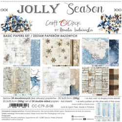 Set of scrapbooking papers 20x20 - Craft o'clock - Jolly Season - BASIC