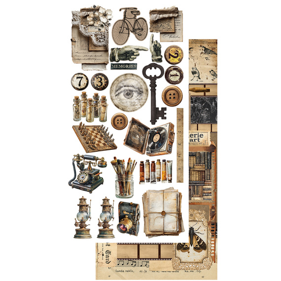 Set of 15x30 scrapbooking papers - Alchemy of Art - In silence, old times