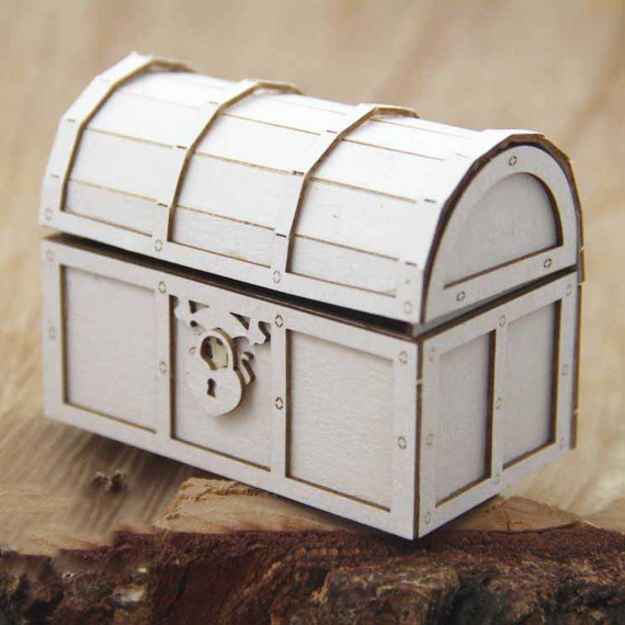 Chipboard Die Cut - Treasure chest 3D model - treasure chest - Scrapiniec
