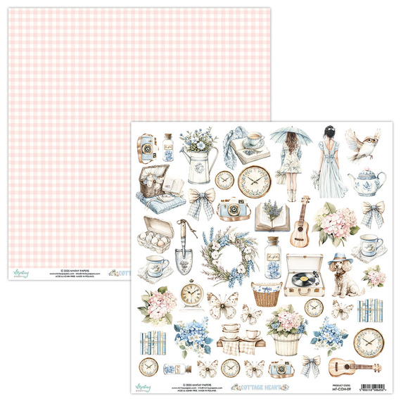 Paper with scrapbooking elements 30x30 - Mintay - Cottage Heart