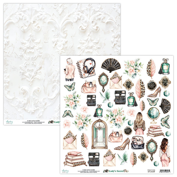 30x30 scrapbooking paper cut-out elements - Mintay - Lady's Secret