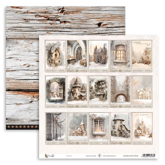 Scrapbooking Paper 30x30 cm - UHK Gallery - White Whispers - Misty