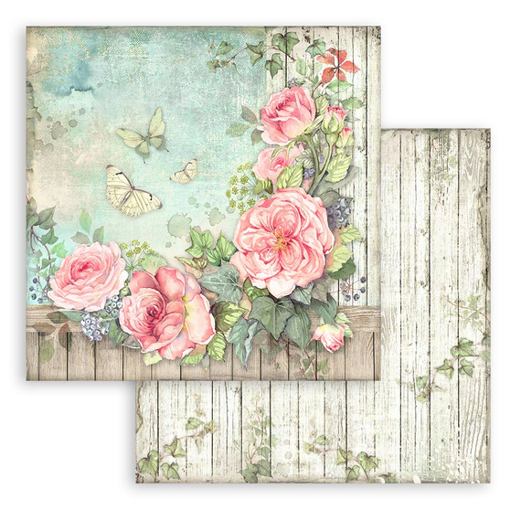 Set of 30x30 scrapbooking papers - Stamperia - House of Roses