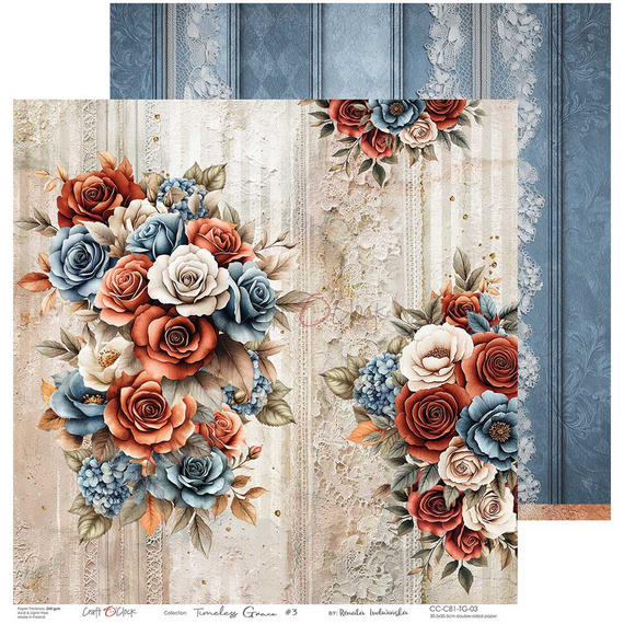 Set of scrapbooking papers 30x30 - Craft o'clock - Timeless Grace