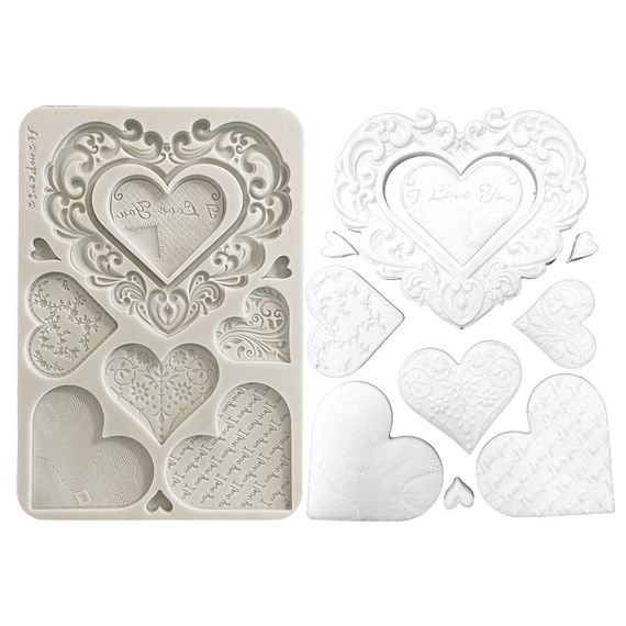 Silicone mold - Family Hearts - Stamperia