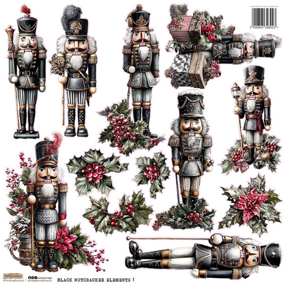 Stickers paper - ScrapLove - Black Nutracker Elements 1 