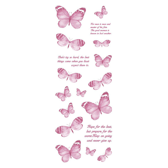 Stickers foil - Pink butterflies