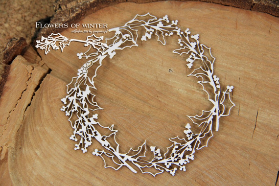 Chipboard - Flowers of Winter - Wreath