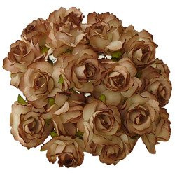 50 BROWN MULBERRY PAPER WILD ROSES 1¼" (30mm)